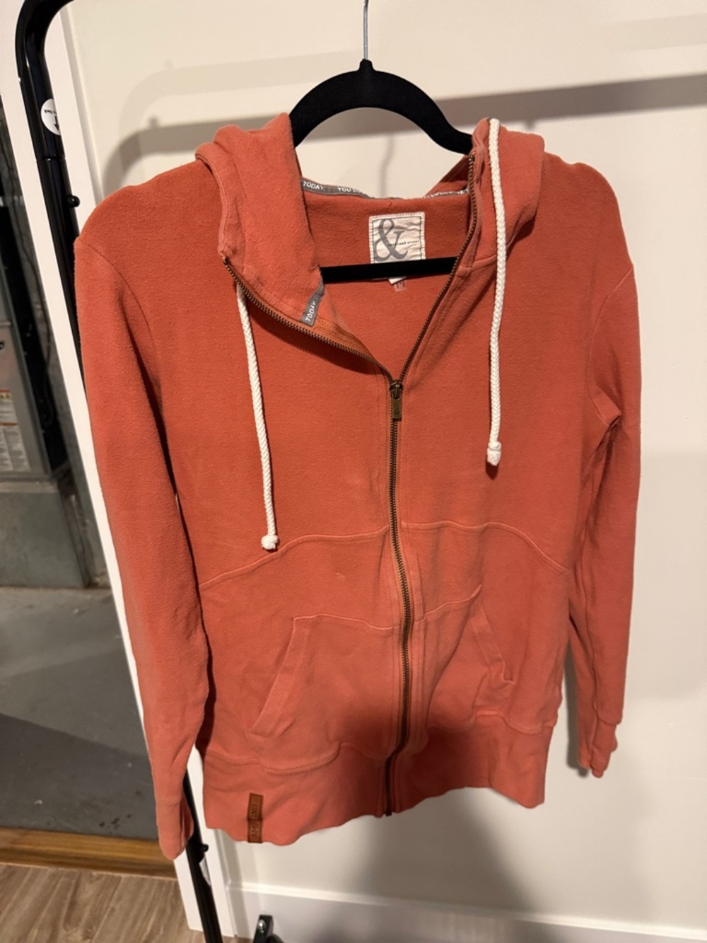 AMPERSAND AVE Coral Zip-Up Hooded Sweatshirt